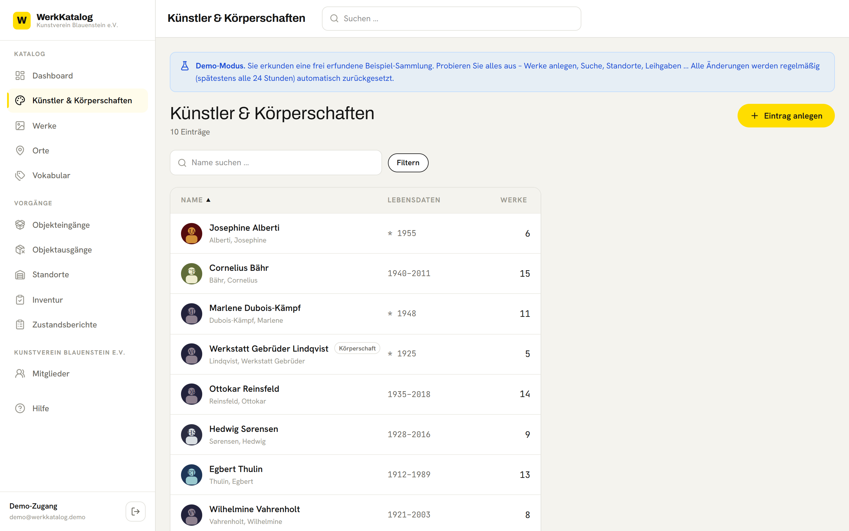 Künstler- und Körperschafts-Register